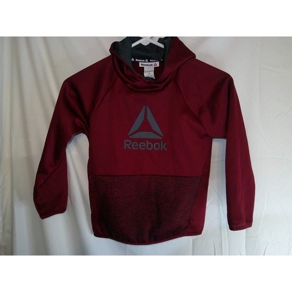 Reebok Hoodie‎ Pullover Sweatshirt Athletic Activewear Burgundy Size 4/5 - Picture 1 of 3